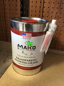 Mako Polyester Flowing Adhesive - Transparent, 1.25 Gallon