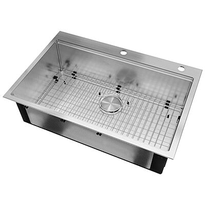 33-inch Drop-in Workstation Kitchen Sink Single Bowl