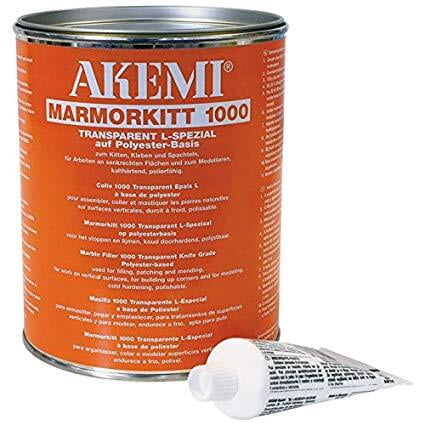 Akemi Marble Filler 1000 L-Special Knife Grade Adhesive - Transparent Water Clear, 900 mL