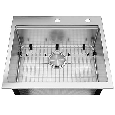 25-inch Workstation Drop-in Kitchen Sink Single Bowl