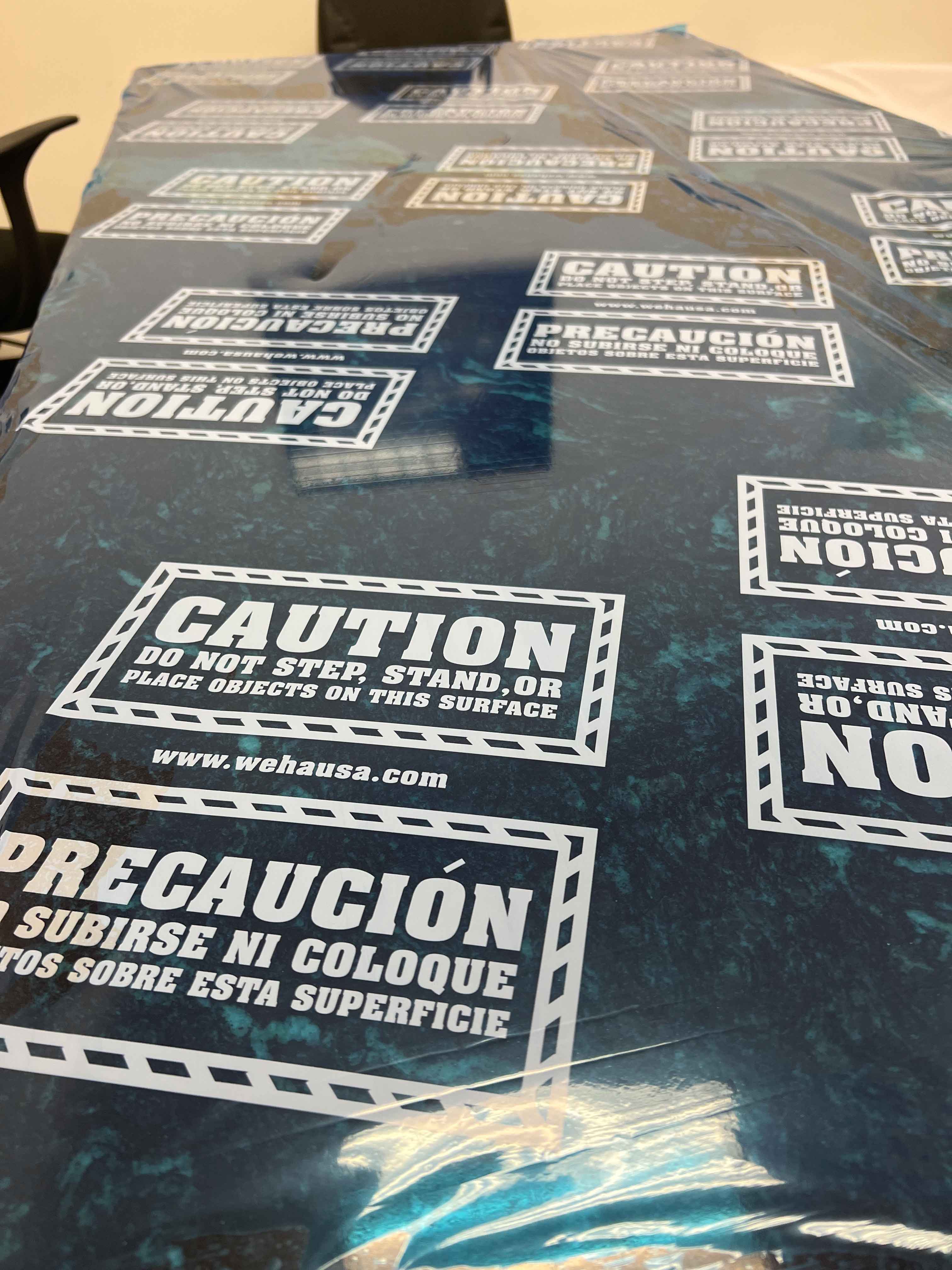 Weha Countertop Protective Film - 25.5" x 600' Caution Blue Color