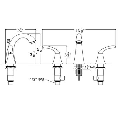 Faucet 8" - 16" Wide Spread Bathroom - Satin Nickel