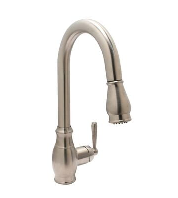 Faucet Classic Gooseneck Kitchen Faucet w/ Pull-Down Sprayer - Satin Nickel