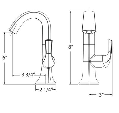 Single Handle Bathroom Faucet- PVD Satin Nickel