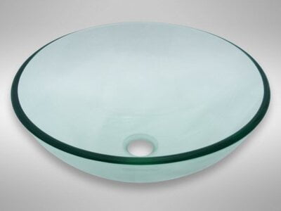 Round Glass Vessel Sink - Clear