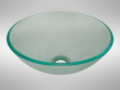 Round Glass Vessel Sink - Soda Bottle