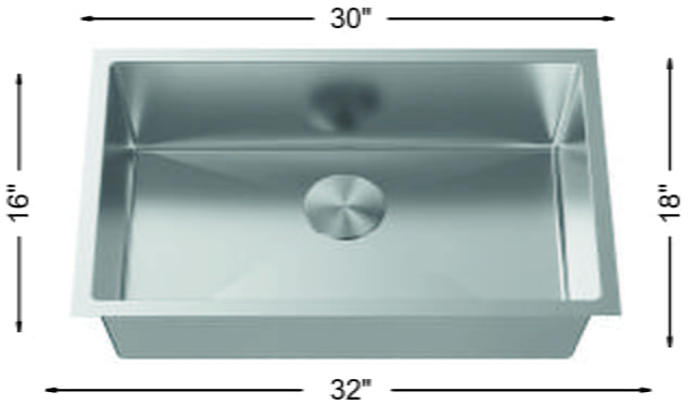 Sueページ Large Single Bowl - 18g HZ Series, Nested