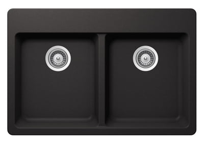 Double Equal Bowl Granite Composite - Black