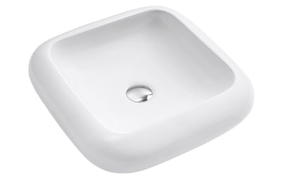 Square Ceramic Vessel Sink 02 - White