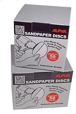 Alpha Hook And Loop Sandpaper, 50 Pack, 4", 80 Grit