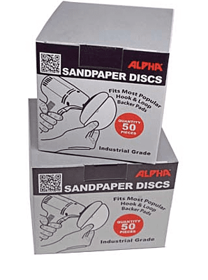 Alpha Hook And Loop Sandpaper, 50 Pack, 4", 400 Grit