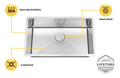 Medium Single Bowl - 18g HZ Series, Nested Medium Single Bowl - 18g HZ Series, Nested