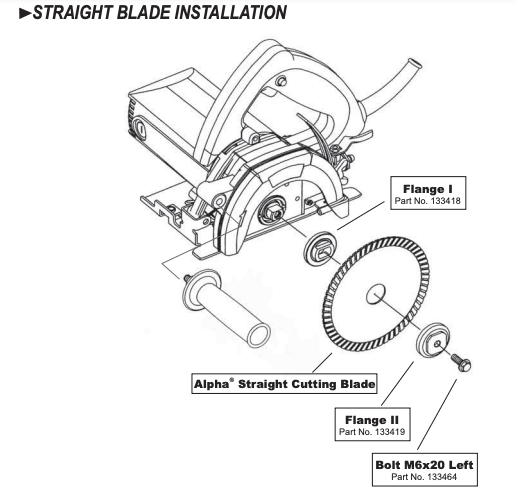 Alpha Circular Wet Saw Replacement Flange II