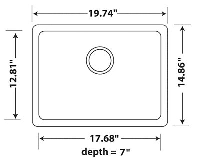 Medium Single Bowl Undermount Only Granite Composite - Light Gray