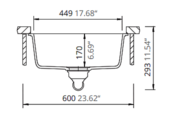 Medium Single Bowl Undermount Only Granite Composite - Light Gray