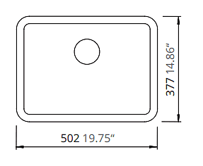 Medium Single Bowl Undermount Only Granite Composite - Dark Gray