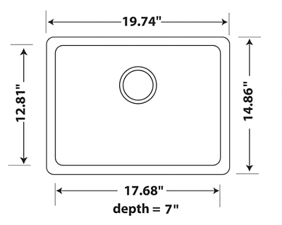 Medium Single Bowl Undermount Only Granite Composite - Black