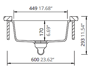 Medium Single Bowl Undermount Only Granite Composite - Black