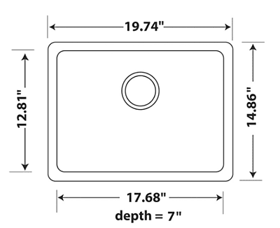 Medium Single Bowl Undermount Only Granite Composite - White