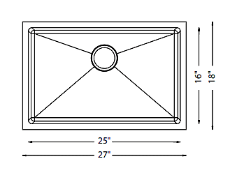 Large Single Bowl-18g HZ Series, Nested, 27" Large Single Bowl-18g HZ Series, Nested, 27"