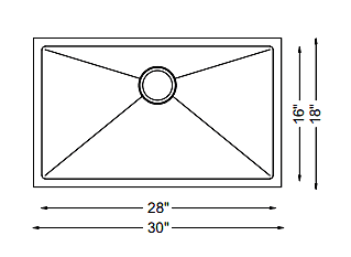 Large Single Bowl-30", 18g, HZ Series, Nested Large Single Bowl-30", 18g, HZ Series, Nested
