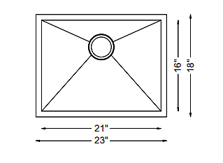 Medium Single Bowl-18g HZ Series, Zero Radius