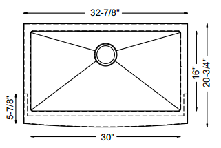 Large Single Bowl - 18g HZ Series Apron