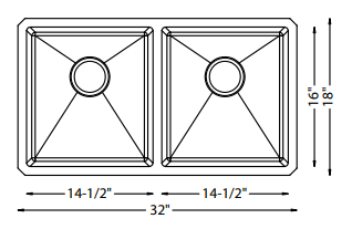 Double Equal Bowl - 18g HZ Series, Nested Double Equal Bowl - 18g HZ Series, Nested