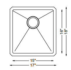 Single Bar Bowl - 18g HZ Series, Nested Single Bar Bowl - 18g HZ Series, Nested