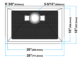 28-inch Undermount Kitchen Sink Single Bowl