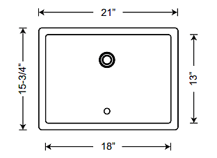 Rectangle Vanity 1813 ADA- White