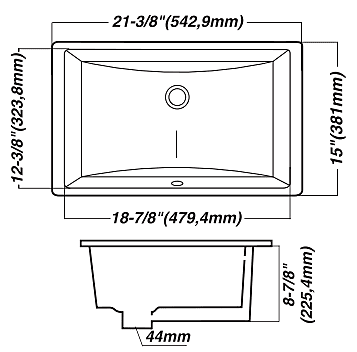 Rectangle Vanity TRUE 1812 - White - 357389