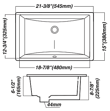 Rectangle Vanity 1913 - White - 982423