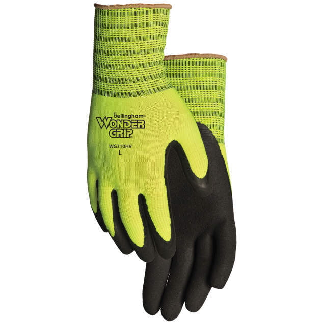 Bellingham Wonder Grip High Vision Green Gloves, 12 pairs, Large