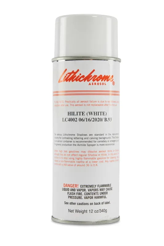 Lithichrome Aerosol Stone Paint Hilite White, 12 oz
