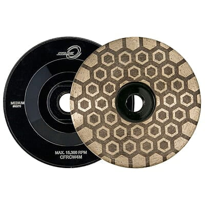 Cyclone Hex Flat Cup Wheel - 4" Fine w/Resin